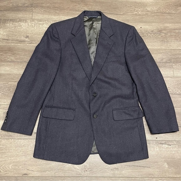 Brooks Brothers Blazer Men Gray Wool Cashmere Sport Jacket Coat Sz 40R USA - Picture 1 of 11